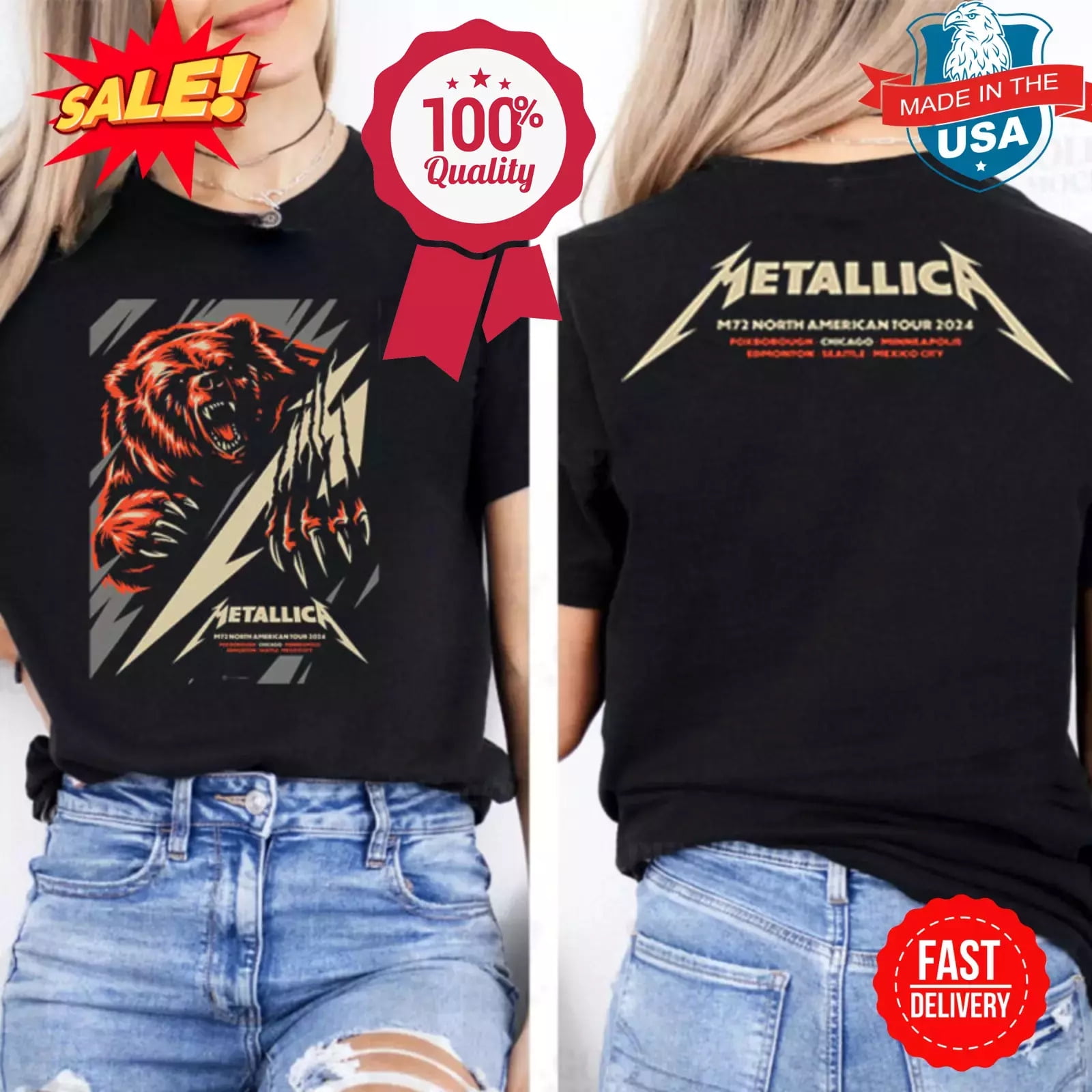 Metallica At Soldier Field Chicago Illinios 2024 M72 World Tour On