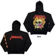 Metallica Unisex Pullover Hoodie Flower Skull Black Back Print