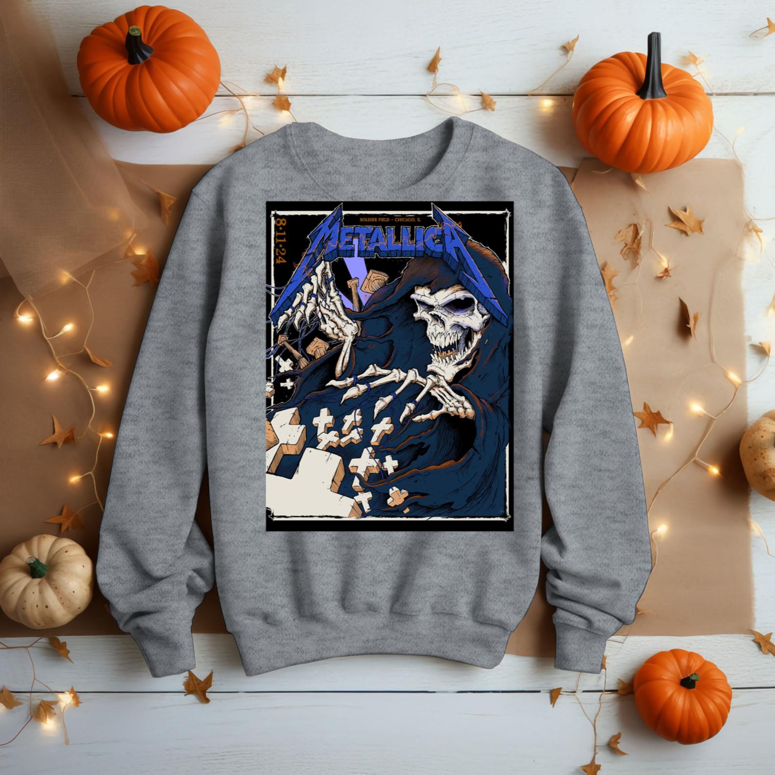 Metallica M72 Chicago Tickets Soldier Field Aug 11 2024 Poster Shirt