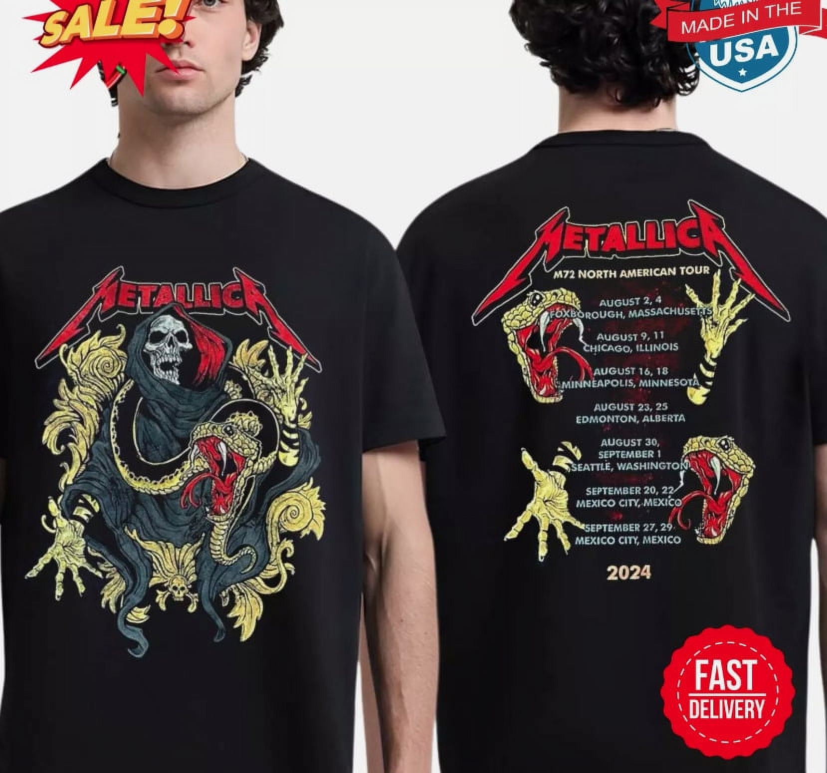 Metallica M72 North American Tour 2024 At Gillette Stadium S5XL