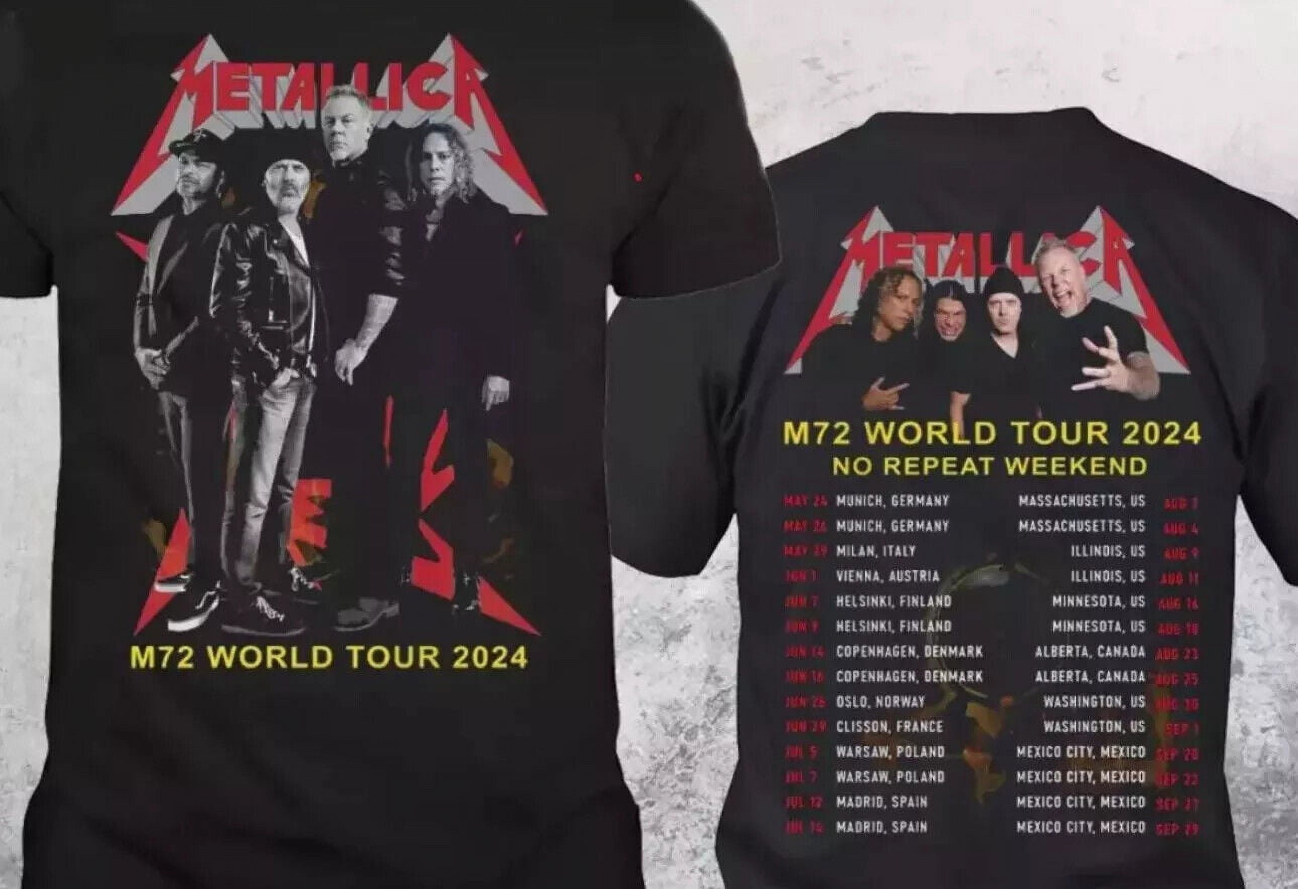 Metallica M72 World Tour 2024 Rock Band Graphics Design TShirt All