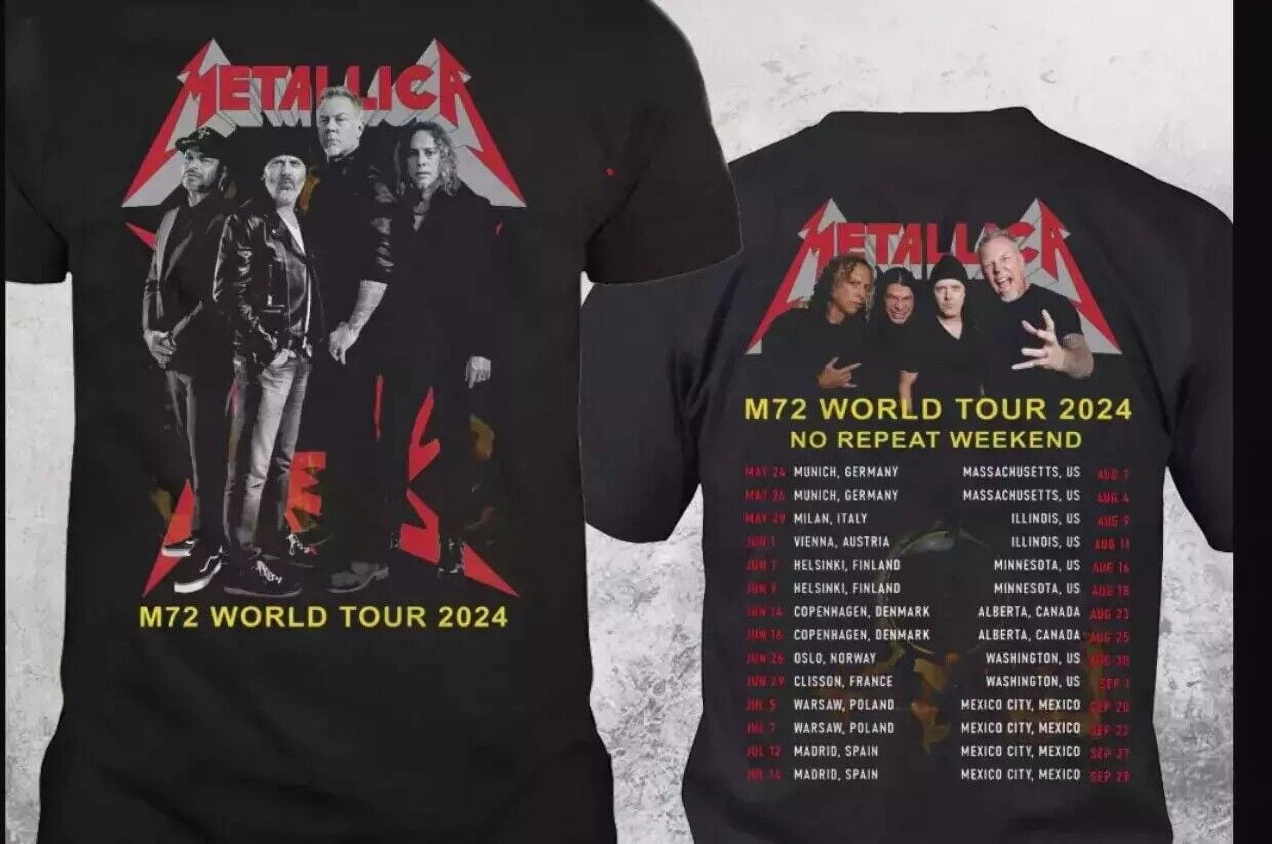 Metallica M72 World Tour 2024 Rock Band Graphics Design TShirt