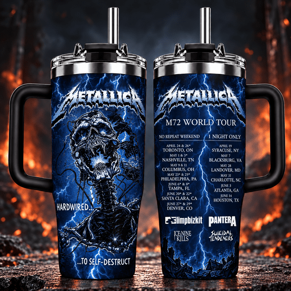 Metallica M72 World Tour Hardwired Lightning 40oz Tumbler