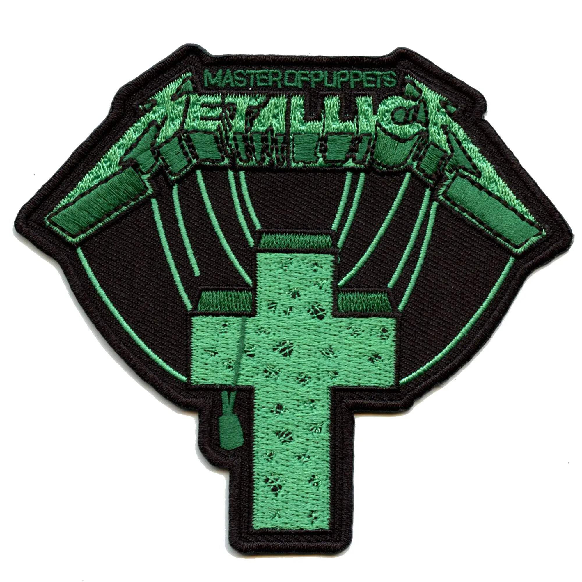 Metallica Master Of Puppets Patch Green Cross Sting Embroidered Iron On ...