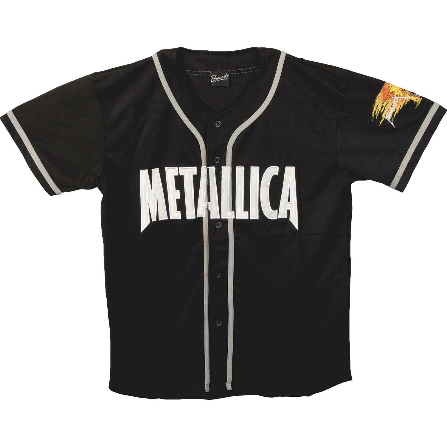 Metallica Men's 81 Authentic Baseball Jersey Large Black 