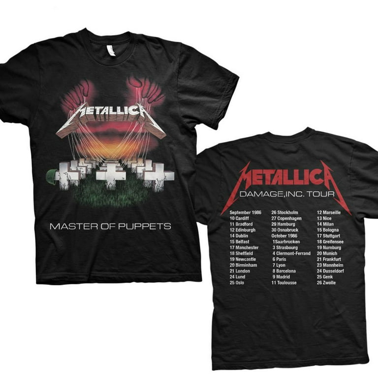 Metallica Men's Master of Puppets European Tour '86. (Back Print