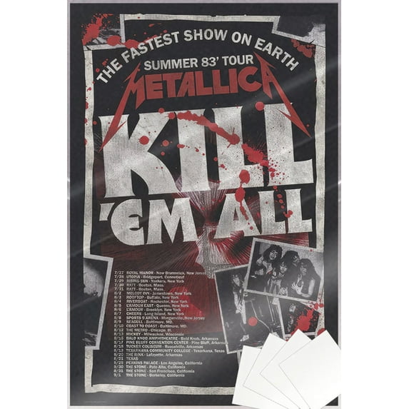 Metallica - Music Poster (Kill 'Em All Tour 1983) (Size: 24" x 36") (Laminated Poster & Poster Strips)