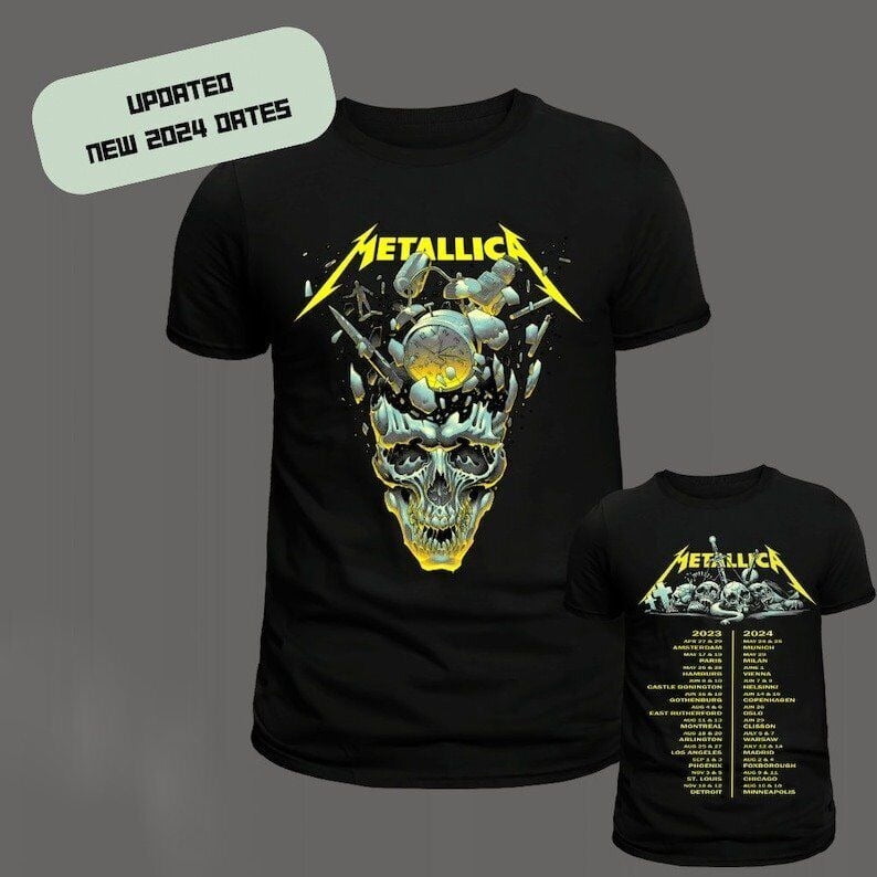 Metallica Tour Tshirt 2024 New Dates Added