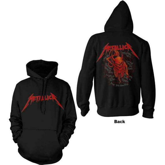 Metallica Unisex Pullover Hoodie: Skull Screaming Red (Back Print) (XX-Large)