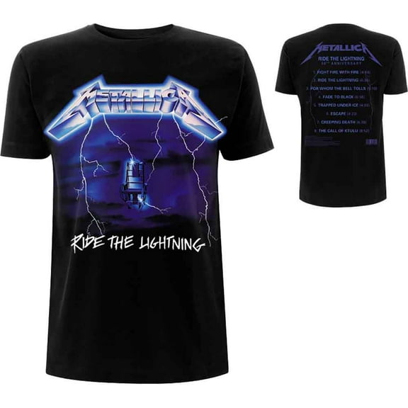 Metallica Unisex T-Shirt Ride The Lightning Tracks (Back Print) (X-Large)