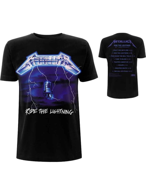 Unisex T-Shirt Ride The Lightning Tracks (Back Print) (X-Large)