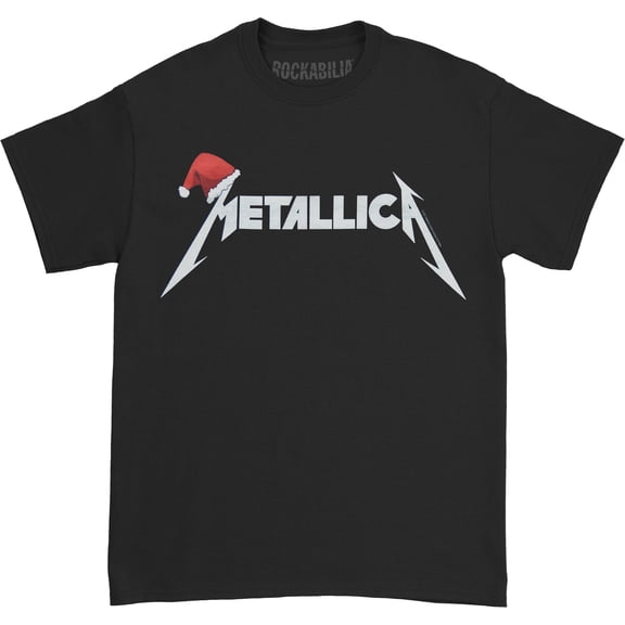 Metallica Unisex T-Shirt Santa Hat Logo (Small)