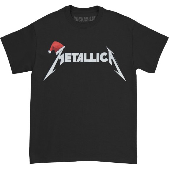 Metallica Unisex T-Shirt Santa Hat Logo (Small)