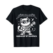 Metallicat Meowster Funny Cat Rock Music T-Shirt for Men Women Cotton Top Tee Fashion Casual Short Sleeves