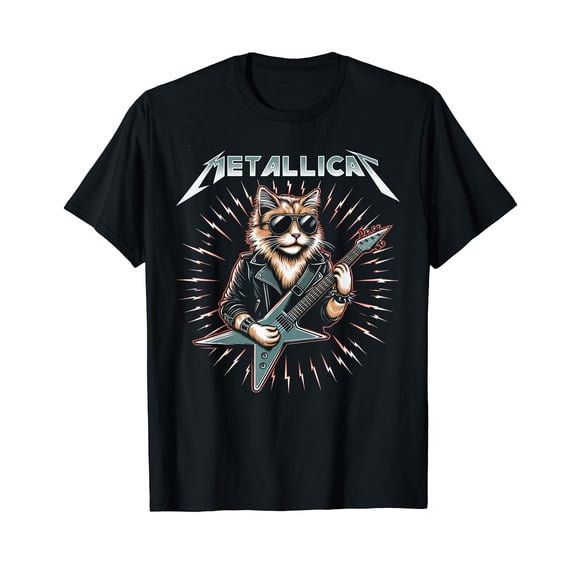 Metallicat Meowster Of Purrpets Funny Cat T-Shirt for Men Women Cotton Top Tee Fashion Casual Short Sleeves