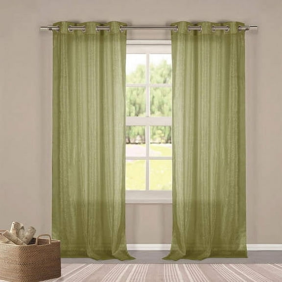 Metallico Faux Linen Grommet Pair Panel