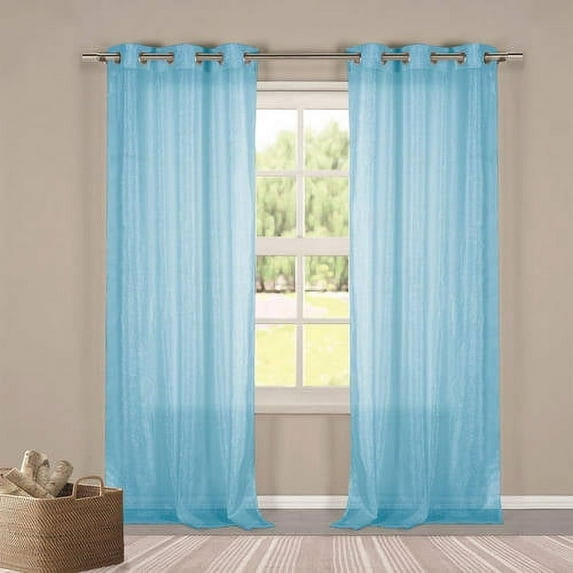Metallico Faux Linen Grommet Pair Panel