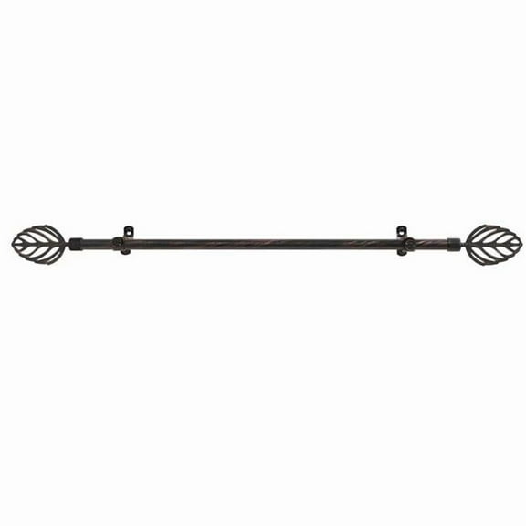 Metallo Decorative Rod And Finial Leaf, 48 x 86 in.