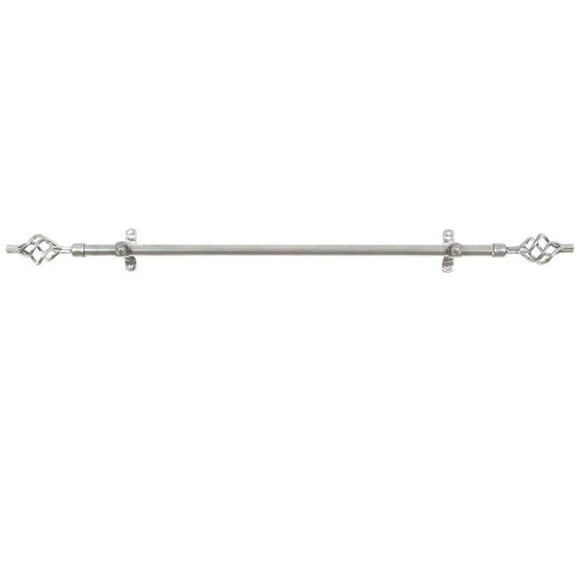Metallo Decorative Rod And Finial Lexus Silver, 66 x 120 in.