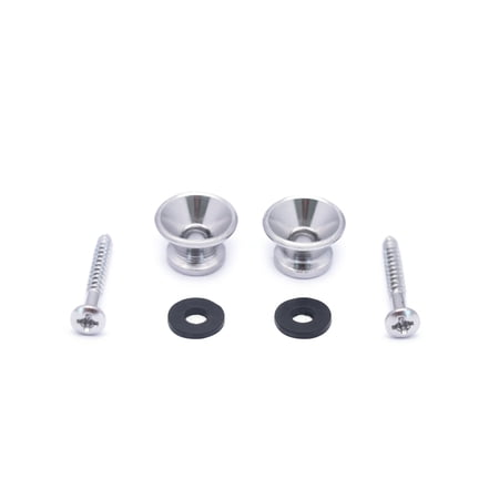 Metallor Guitar Strap Buttons End Pins Locks for Electric Guitar Bass Acoustic Guitar Ukulele Mandolin Chrome 2Pcs.