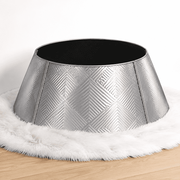 Wellness Line Patterns Metalmas Tree Skirt 28in Diameter Collar With Line Pattern For Pencil ...