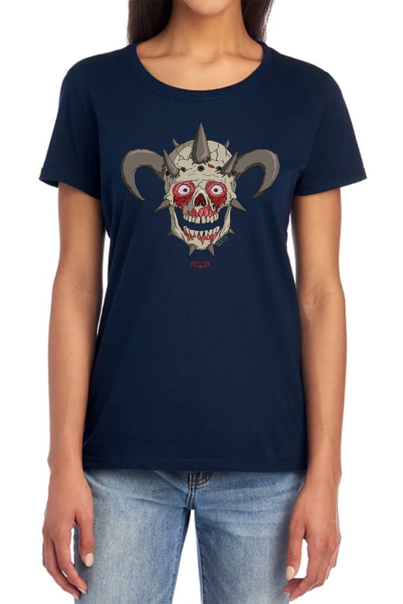 Metalocalypse Facebones Women's T Shirt, Navy, Medium