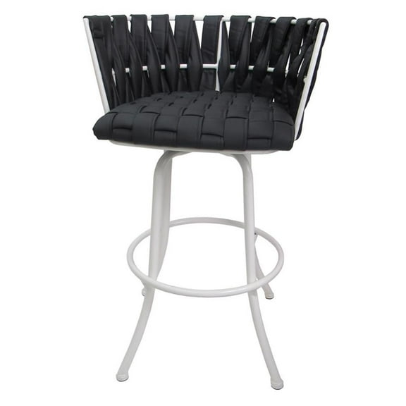 Metalona 30" Metal Bar Stool - Black - White