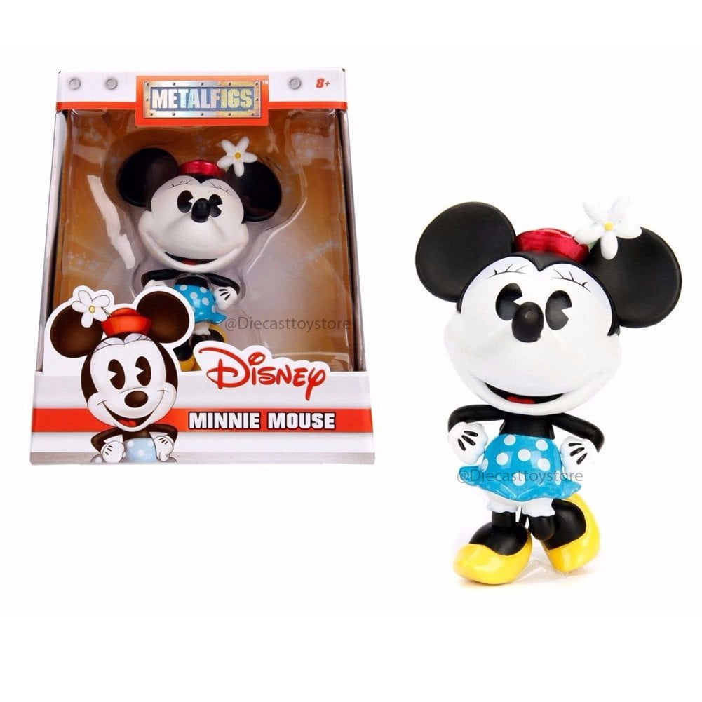 Metals 98255 Disney Classic Minnie Mouse with Blue Polka Dot Dress Collectible Die-Cast Toy Figure, 4"
