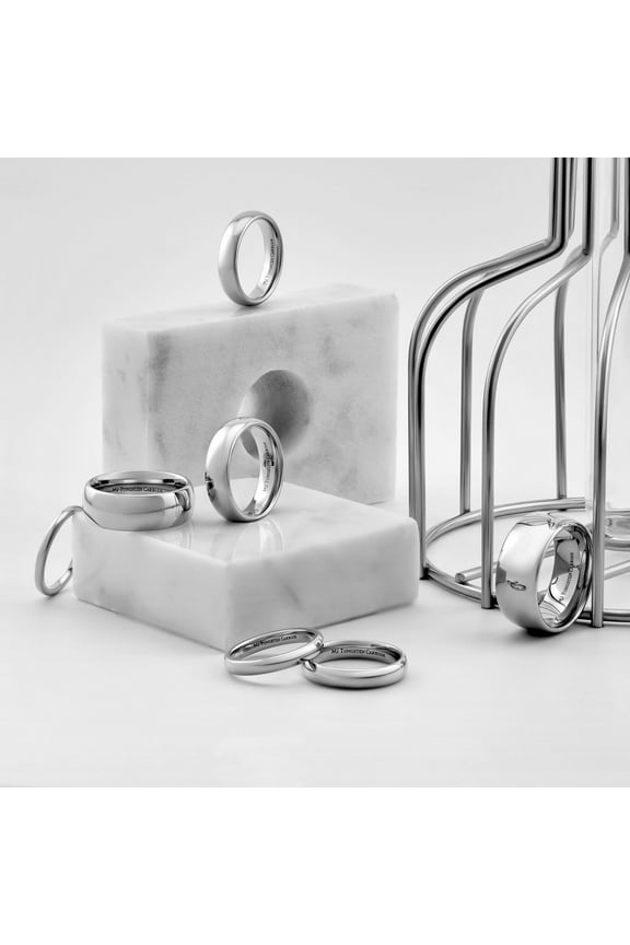 Metals Adult Men's / Women's Tungsten Carbide Classic Wedding Ring Polished Band 2mm Thin Size 10