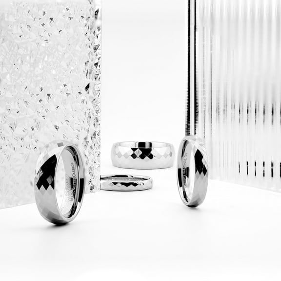 Metals Jewelry 4mm Honeycomb Ring With Diamond Shaped Pattern Tungsten Carbide Wedding Band Size 10