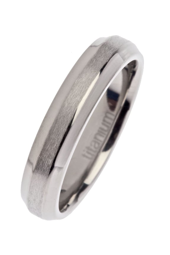 Metals Jewelry Adult 5mm Brushed Titanium Wedding Band Comfort Fit Unisex Ring Size 10