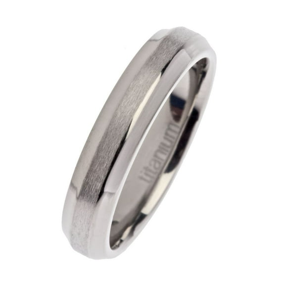 Metals Jewelry Adult 5mm Brushed Titanium Wedding Band Comfort Fit Unisex Ring Size 6
