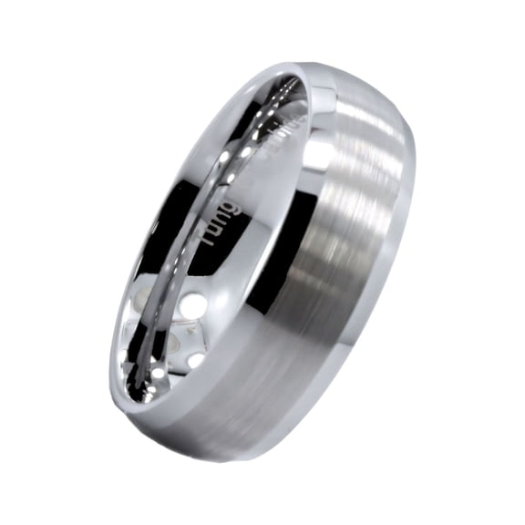 Metals Jewelry Brushed Center Recessed Polished Edges Tungsten Carbide 8mm Wedding Ring Size 9