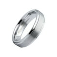 thumbnail image 1 of Metals Jewelry Men/Women White Tungsten Carbide 6mm Brushed Recessed Edge Wedding Ring Size 8.5, 1 of 5