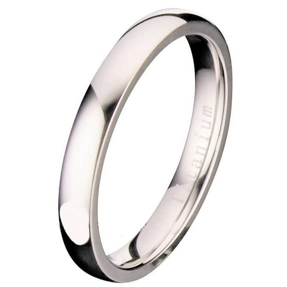 Metals Jewelry Men's / Women's 4mm Polished Comfort Fit Titanium Wedding Ring Band Size 8
