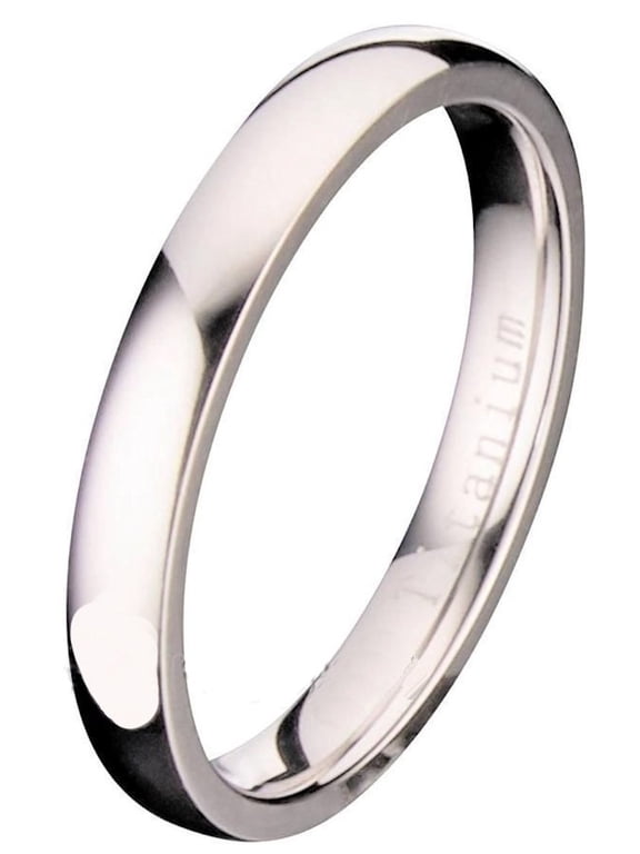 Metals Jewelry Men's / Women's 5mm Polished Titanium Wedding Ring Comfort Fit Band Size 4.5