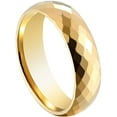 thumbnail image 1 of Metals Jewelry Men's / Women's 6mm Gold Plated Honeycomb Ring with Diamond Pattern Tungsten Carbide Wedding Band Size 12, 1 of 3