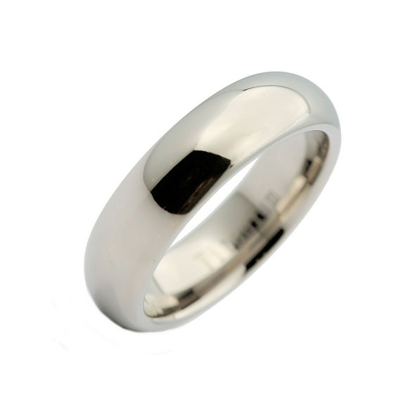 Metals Jewelry Men's / Women's 6mm Titanium Domed Polished Classic Wedding Ring Band Ring Size 10