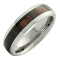 thumbnail image 1 of Metals Jewelry Men's / Women's 6mm Tungsten Carbide Wedding Band Dark Wood Inlay Ring Size 7.5, 1 of 5