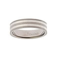thumbnail image 1 of Metals Jewelry Men's / Women's 7mm .925 Silver Inlay Titanium Wedding Ring Comfort Fit Band Size 10, 1 of 3