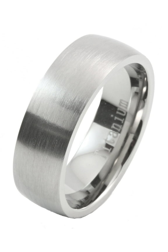 Metals Jewelry Men's / Women's 7mm Brushed Grade 5 Titanium Comfort Fit Ring Wedding Band Size 5