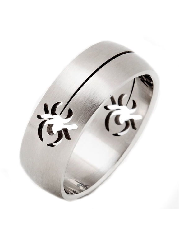 Metals Jewelry Men's / Women's 8mm Scorpion Shaped Cut Out 316L Surgical Grade Stainless Steel Puzzle Ring Size 8