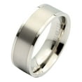 thumbnail image 1 of Metals Jewelry Men's / Women's 8mm Titanium Pipe Cut Wedding Band Brushed Center Polished Edges Ring Size 6.5, 1 of 5
