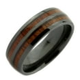 thumbnail image 1 of Metals Jewelry Men's / Women's Black Ceramic 8mm Wedding Band 2 Natural Koa Wood Inlays Comfort Fit Ring Size 11, 1 of 4