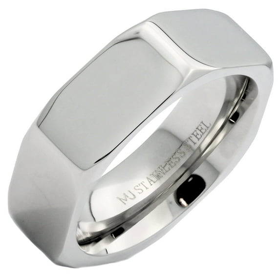 Metals Jewelry Men's / Women's Stainless Steel Black Plated Nut Style Wedding Band Brushed Finish 8mm Ring Size 10.5