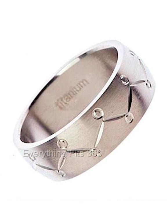 Metals Jewelry Men's / Women's Titanium Wedding Ring Band Cool Jewelry 8mm Wide Size 7