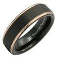 thumbnail image 1 of Metals Jewelry Men's / Women's Tungsten Carbide 6mm Wedding Band Matte Finish Rose Gold Plated Edges Ring Size 8.5, 1 of 4