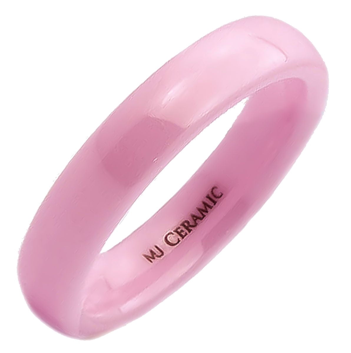 Pink Metas Metals Jewelry Pink Ceramic 4mm Wedding Band Classic High Polished Men ...