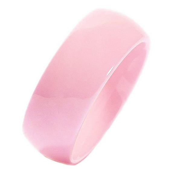 Metals Jewelry Pink Ceramic Wedding Band Classic High Polished 8mm Men Women Ring Size 8.5