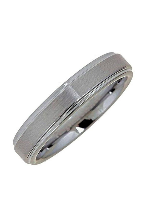 Metals Jewelry Unisex Brushed Center Tungsten Carbide 5mm Wedding Band Recessed Edge Ring Size 10